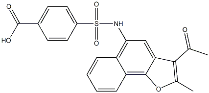 4-{[(3-acetyl-2-methylnaphtho[1,2-b]furan-5-yl)amino]sulfonyl}benzoic acid Structure