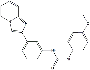 N-(3-imidazo[1,2-a]pyridin-2-ylphenyl)-N'-(4-methoxyphenyl)urea 구조식 이미지