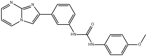 N-(3-imidazo[1,2-a]pyrimidin-2-ylphenyl)-N'-(4-methoxyphenyl)urea 구조식 이미지