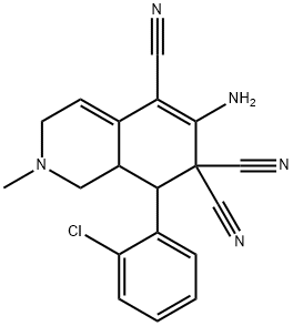 6-amino-8-(2-chlorophenyl)-2-methyl-2,3,8,8a-tetrahydro-5,7,7(1H)-isoquinolinetricarbonitrile 구조식 이미지