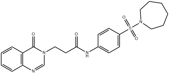 N-[4-(1-azepanylsulfonyl)phenyl]-3-(4-oxo-3(4H)-quinazolinyl)propanamide 구조식 이미지