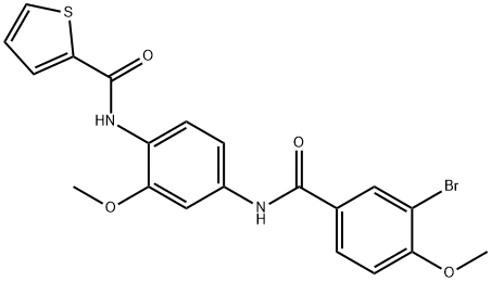 N-{4-[(3-bromo-4-methoxybenzoyl)amino]-2-methoxyphenyl}-2-thiophenecarboxamide Structure