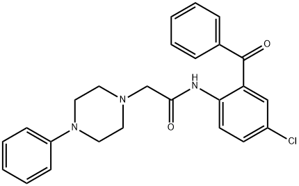 N-(2-benzoyl-4-chlorophenyl)-2-(4-phenylpiperazin-1-yl)acetamide 구조식 이미지