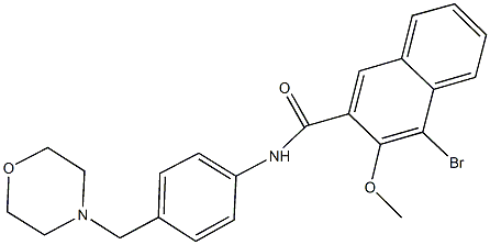 4-bromo-3-methoxy-N-[4-(4-morpholinylmethyl)phenyl]-2-naphthamide Structure