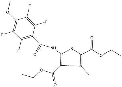 diethyl 3-methyl-5-[(2,3,5,6-tetrafluoro-4-methoxybenzoyl)amino]-2,4-thiophenedicarboxylate Structure