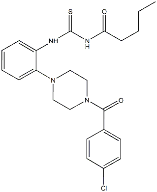N-{2-[4-(4-chlorobenzoyl)-1-piperazinyl]phenyl}-N'-pentanoylthiourea 구조식 이미지