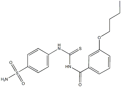 4-({[(3-butoxybenzoyl)amino]carbothioyl}amino)benzenesulfonamide Structure