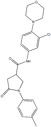 N-[3-chloro-4-(4-morpholinyl)phenyl]-1-(4-methylphenyl)-5-oxo-3-pyrrolidinecarboxamide Structure