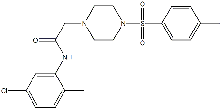 N-(5-chloro-2-methylphenyl)-2-{4-[(4-methylphenyl)sulfonyl]-1-piperazinyl}acetamide 구조식 이미지
