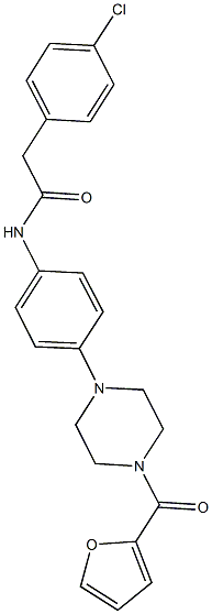 2-(4-chlorophenyl)-N-{4-[4-(2-furoyl)-1-piperazinyl]phenyl}acetamide 구조식 이미지