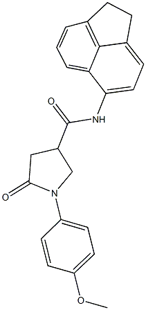 N-(1,2-dihydro-5-acenaphthylenyl)-1-(4-methoxyphenyl)-5-oxo-3-pyrrolidinecarboxamide 구조식 이미지