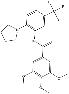 3,4,5-trimethoxy-N-[2-(1-pyrrolidinyl)-5-(trifluoromethyl)phenyl]benzamide Structure