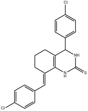 8-(4-chlorobenzylidene)-4-(4-chlorophenyl)-3,4,5,6,7,8-hexahydro-2(1H)-quinazolinethione 구조식 이미지