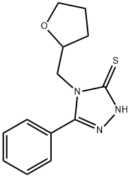 5-phenyl-4-(tetrahydro-2-furanylmethyl)-4H-1,2,4-triazol-3-yl hydrosulfide Structure