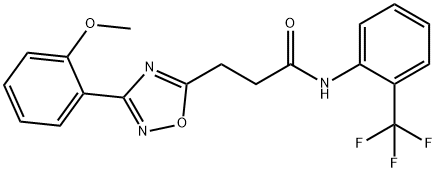 3-[3-(2-methoxyphenyl)-1,2,4-oxadiazol-5-yl]-N-[2-(trifluoromethyl)phenyl]propanamide 구조식 이미지