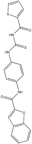 N-[4-({[(2-thienylcarbonyl)amino]carbothioyl}amino)phenyl]-1-benzofuran-2-carboxamide Structure