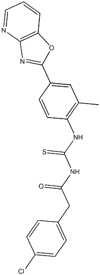 N-[(4-chlorophenyl)acetyl]-N'-(2-methyl-4-[1,3]oxazolo[4,5-b]pyridin-2-ylphenyl)thiourea 구조식 이미지