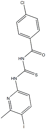 N-(4-chlorobenzoyl)-N'-(5-iodo-6-methyl-2-pyridinyl)thiourea 구조식 이미지