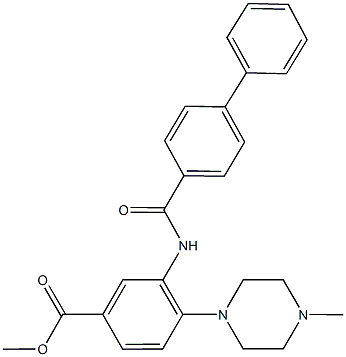 methyl 3-[([1,1'-biphenyl]-4-ylcarbonyl)amino]-4-(4-methyl-1-piperazinyl)benzoate 구조식 이미지