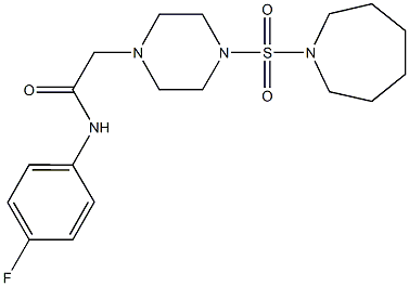 2-[4-(1-azepanylsulfonyl)-1-piperazinyl]-N-(4-fluorophenyl)acetamide Structure