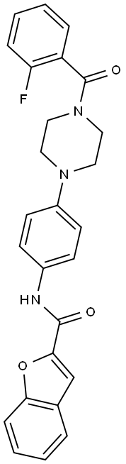 N-{4-[4-(2-fluorobenzoyl)-1-piperazinyl]phenyl}-1-benzofuran-2-carboxamide 구조식 이미지