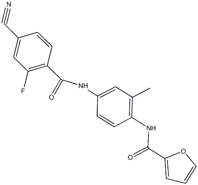 N-{4-[(4-cyano-2-fluorobenzoyl)amino]-2-methylphenyl}-2-furamide Structure