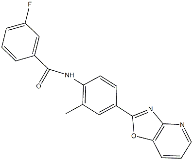 3-fluoro-N-(2-methyl-4-[1,3]oxazolo[4,5-b]pyridin-2-ylphenyl)benzamide Structure