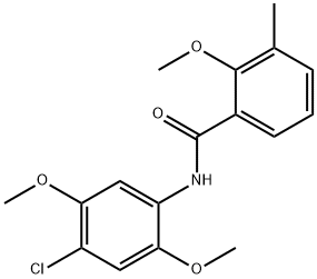 N-(4-chloro-2,5-dimethoxyphenyl)-2-methoxy-3-methylbenzamide 구조식 이미지