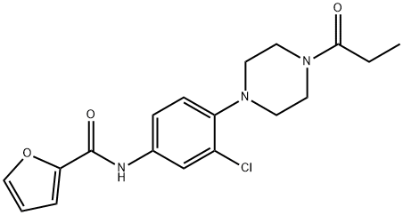 N-[3-chloro-4-(4-propionyl-1-piperazinyl)phenyl]-2-furamide Structure