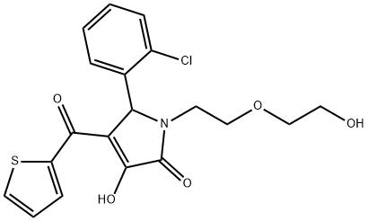 5-(2-chlorophenyl)-3-hydroxy-1-[2-(2-hydroxyethoxy)ethyl]-4-(2-thienylcarbonyl)-1,5-dihydro-2H-pyrrol-2-one 구조식 이미지