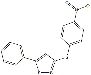 5-[(4-nitrophenyl)sulfanyl]-3-phenyl-1,2-dithiol-1-ium Structure