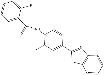 2-fluoro-N-(2-methyl-4-[1,3]oxazolo[4,5-b]pyridin-2-ylphenyl)benzamide Structure