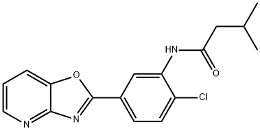 N-(2-chloro-5-[1,3]oxazolo[4,5-b]pyridin-2-ylphenyl)-3-methylbutanamide Structure