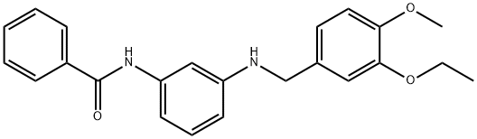 N-{3-[(3-ethoxy-4-methoxybenzyl)amino]phenyl}benzamide 구조식 이미지