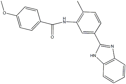 N-[5-(1H-benzimidazol-2-yl)-2-methylphenyl]-4-methoxybenzamide 구조식 이미지