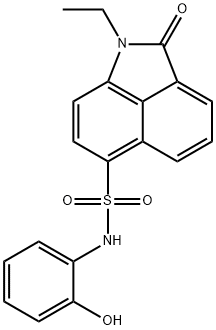 1-ethyl-N-(2-hydroxyphenyl)-2-oxo-1,2-dihydrobenzo[cd]indole-6-sulfonamide 구조식 이미지