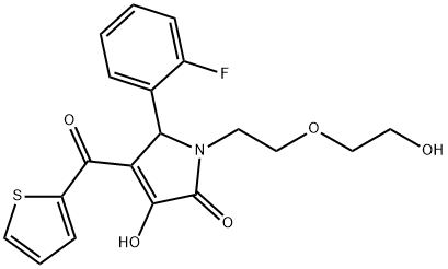 5-(2-fluorophenyl)-3-hydroxy-1-[2-(2-hydroxyethoxy)ethyl]-4-(2-thienylcarbonyl)-1,5-dihydro-2H-pyrrol-2-one Structure