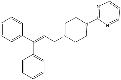 2-[4-(3,3-diphenyl-2-propenyl)-1-piperazinyl]pyrimidine 구조식 이미지