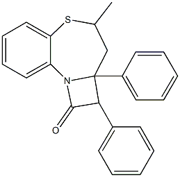 4-methyl-2,2a-diphenyl-2,2a,3,4-tetrahydro-1H-azeto[2,1-d][1,5]benzothiazepin-1-one Structure