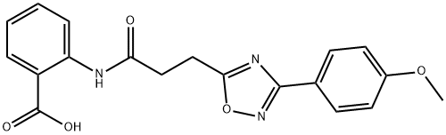 2-({3-[3-(4-methoxyphenyl)-1,2,4-oxadiazol-5-yl]propanoyl}amino)benzoic acid 구조식 이미지