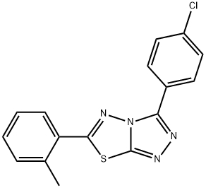 3-(4-chlorophenyl)-6-(2-methylphenyl)[1,2,4]triazolo[3,4-b][1,3,4]thiadiazole 구조식 이미지