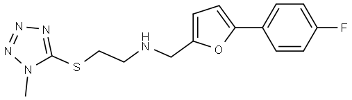 N-{[5-(4-fluorophenyl)-2-furyl]methyl}-N-{2-[(1-methyl-1H-tetraazol-5-yl)sulfanyl]ethyl}amine 구조식 이미지