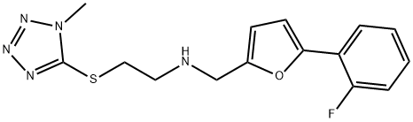 N-{[5-(2-fluorophenyl)-2-furyl]methyl}-N-{2-[(1-methyl-1H-tetraazol-5-yl)sulfanyl]ethyl}amine 구조식 이미지