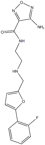 4-amino-N-[2-({[5-(2-fluorophenyl)-2-furyl]methyl}amino)ethyl]-1,2,5-oxadiazole-3-carboxamide 구조식 이미지