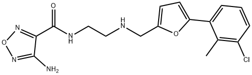 4-amino-N-[2-({[5-(3-chloro-2-methylphenyl)-2-furyl]methyl}amino)ethyl]-1,2,5-oxadiazole-3-carboxamide Structure