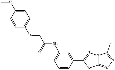 2-(4-methoxyphenoxy)-N-[3-(3-methyl[1,2,4]triazolo[3,4-b][1,3,4]thiadiazol-6-yl)phenyl]acetamide 구조식 이미지