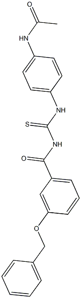 N-{4-[({[3-(benzyloxy)benzoyl]amino}carbothioyl)amino]phenyl}acetamide Structure