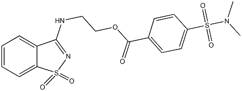 2-[(1,1-dioxido-1,2-benzisothiazol-3-yl)amino]ethyl 4-[(dimethylamino)sulfonyl]benzoate 구조식 이미지