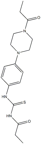 N-propionyl-N'-[4-(4-propionyl-1-piperazinyl)phenyl]thiourea 구조식 이미지