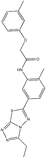 N-[5-(3-ethyl[1,2,4]triazolo[3,4-b][1,3,4]thiadiazol-6-yl)-2-methylphenyl]-2-(3-methylphenoxy)acetamide 구조식 이미지